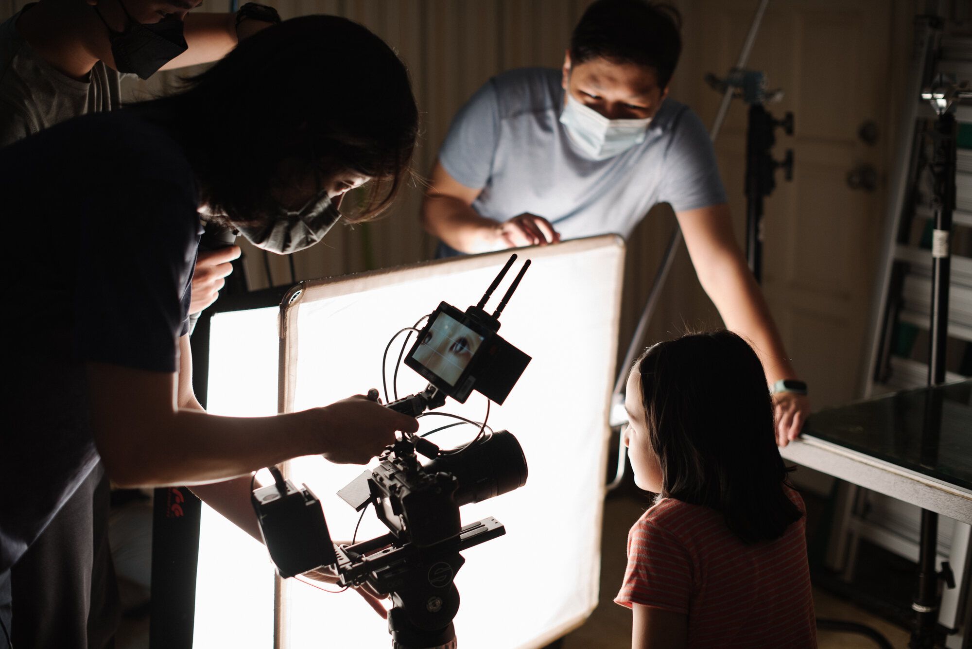 Filmco crew lighting a scene with Borneo Film Equipment gear